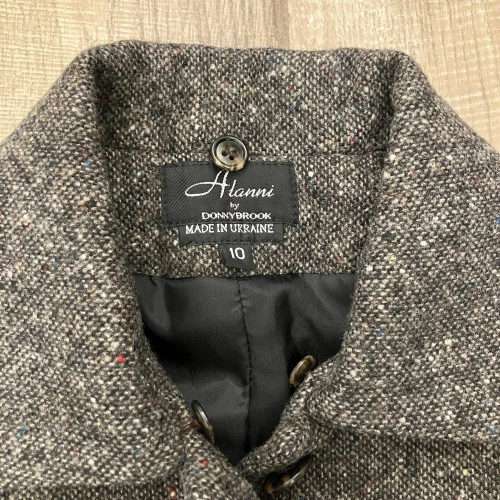 Vtg Donnybrook Alanni 10 Brown Colorful Tweed Wool Blazer Academic Office Jacket